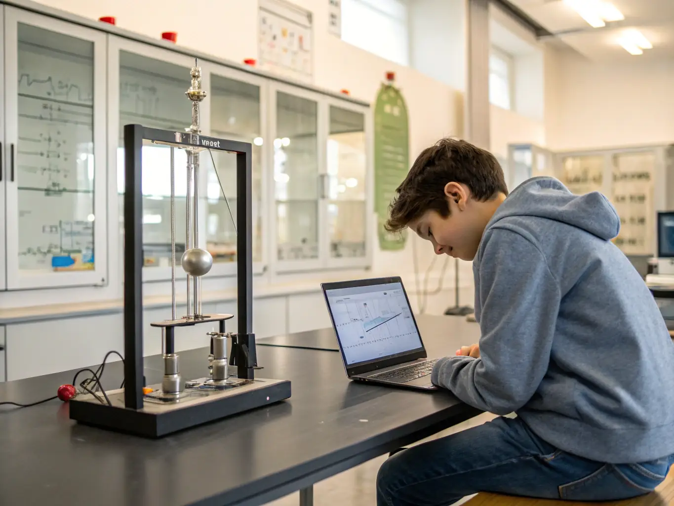 A student is interacting with a neural network visualization tool, exploring the layers and connections within the network, in a lab at NeuroAI Campus.