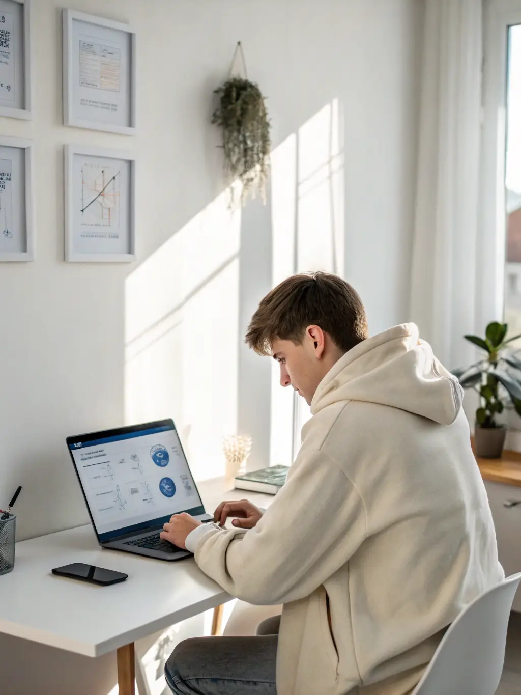A student is using an interactive AI learning platform on a tablet, with personalized recommendations and progress tracking displayed on the screen.