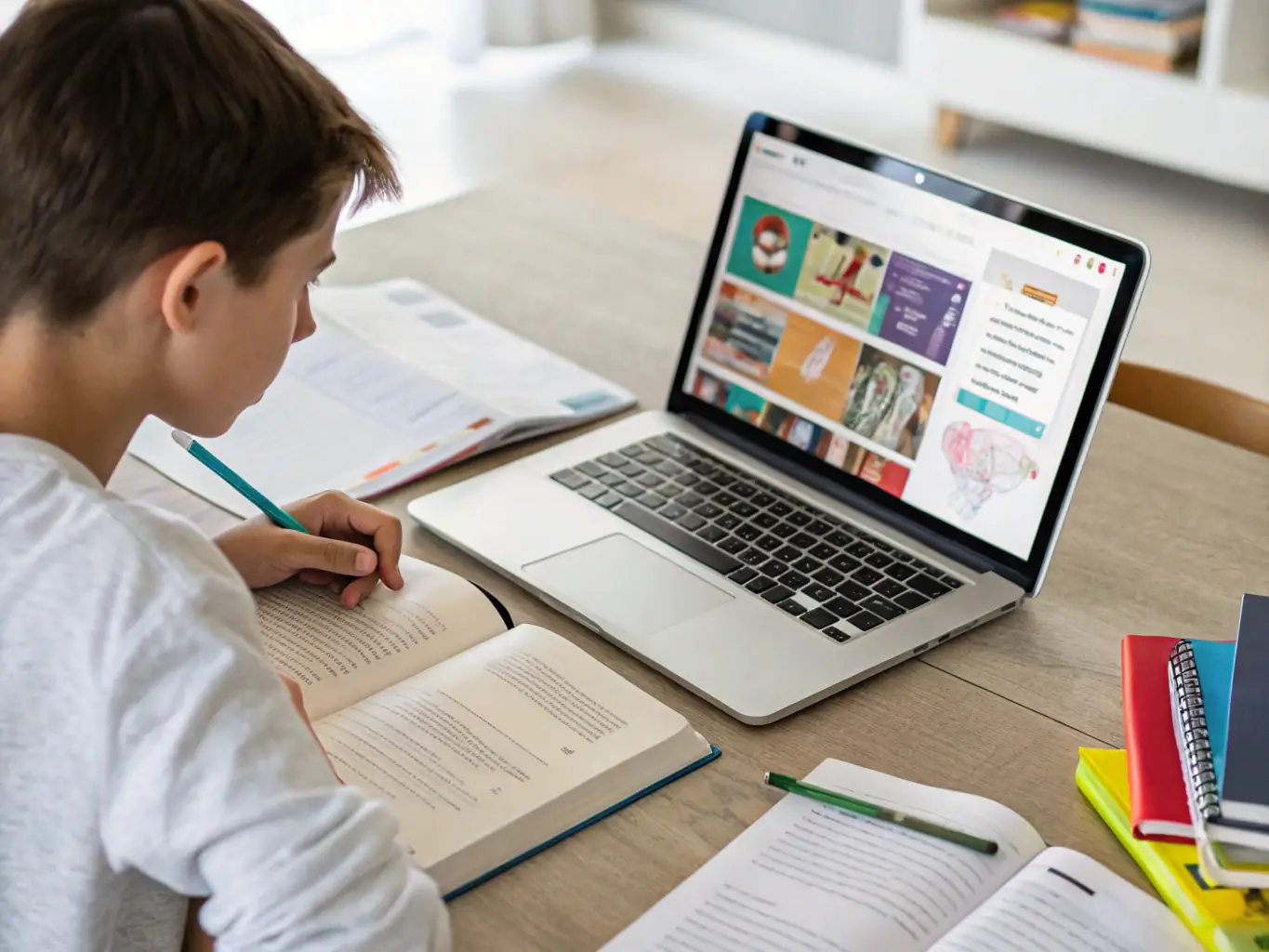 An image of a student working on a laptop with AI diagrams and code on the screen, representing the AI Fundamentals Course.